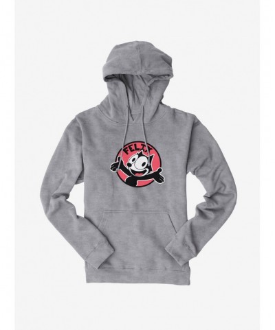 Flash Deal Felix The Cat Happy Smiles Sticker Graphic Hoodie $15.45 Hoodies