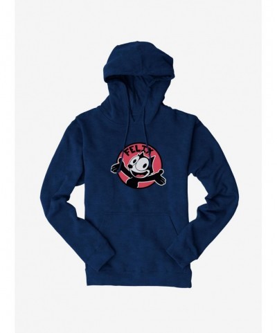 Flash Deal Felix The Cat Happy Smiles Sticker Graphic Hoodie $15.45 Hoodies