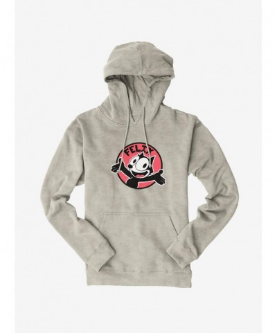 Flash Deal Felix The Cat Happy Smiles Sticker Graphic Hoodie $15.45 Hoodies