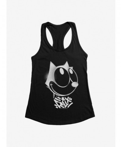 Exclusive Price Felix The Cat Graffiti Art Smiling Felix Girls Tank $8.57 Tanks