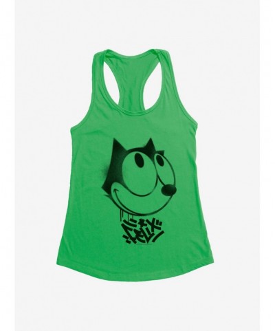 Exclusive Price Felix The Cat Graffiti Art Smiling Felix Girls Tank $8.57 Tanks