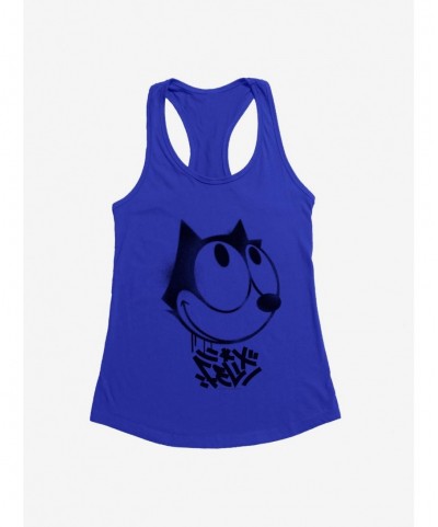 Exclusive Price Felix The Cat Graffiti Art Smiling Felix Girls Tank $8.57 Tanks