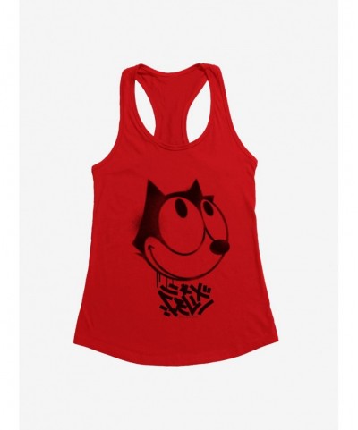 Exclusive Price Felix The Cat Graffiti Art Smiling Felix Girls Tank $8.57 Tanks