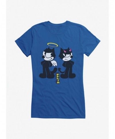 Discount Sale Felix The Cat Good And Evil Felix Girls T-Shirt $9.36 T-Shirts