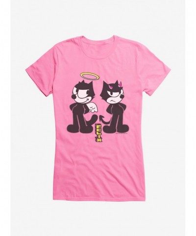 Discount Sale Felix The Cat Good And Evil Felix Girls T-Shirt $9.36 T-Shirts