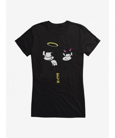 Discount Sale Felix The Cat Good And Evil Felix Girls T-Shirt $9.36 T-Shirts