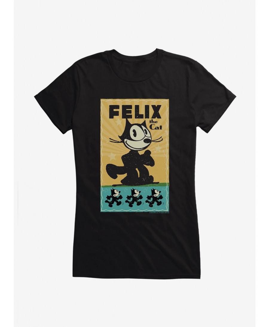 Trendy Felix The Cat Running Felix Poster Girls T-Shirt $6.37 T-Shirts