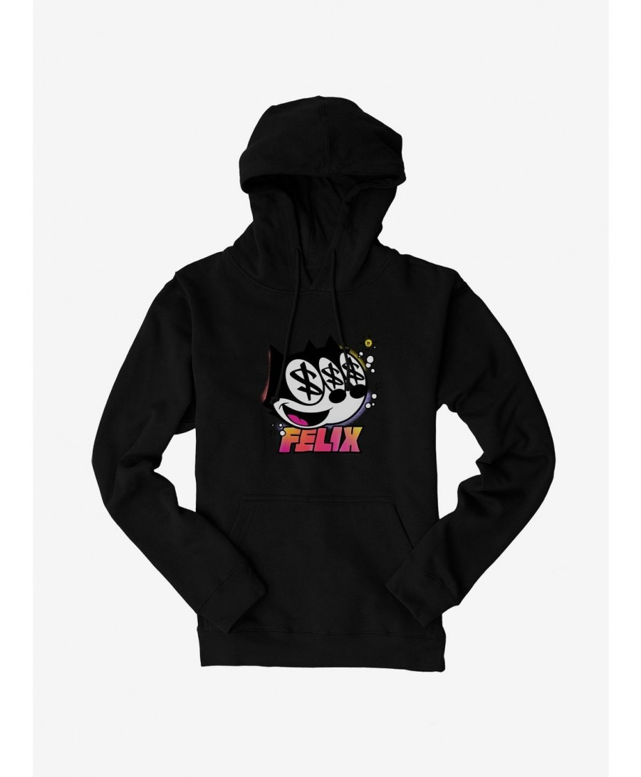 Trendy Felix The Cat Dollar Signs Hoodie $14.37 Hoodies