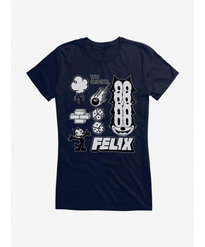 Hot Sale Felix The Cat The Original Icons Girls T-Shirt $8.37 T-Shirts