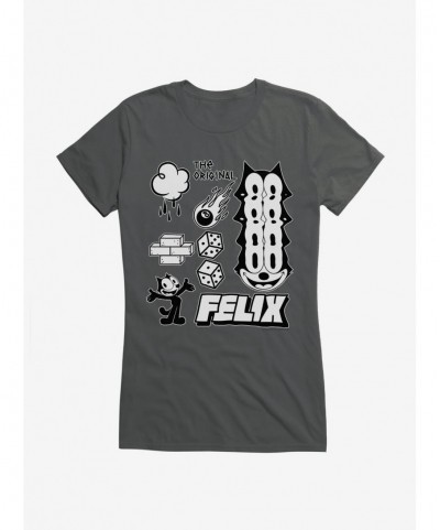 Hot Sale Felix The Cat The Original Icons Girls T-Shirt $8.37 T-Shirts