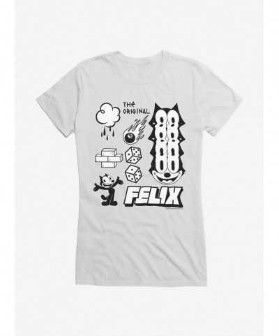 Hot Sale Felix The Cat The Original Icons Girls T-Shirt $8.37 T-Shirts