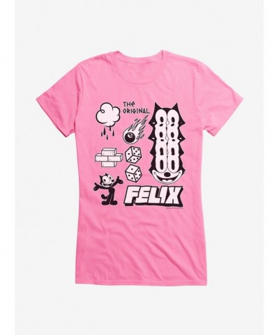 Hot Sale Felix The Cat The Original Icons Girls T-Shirt $8.37 T-Shirts