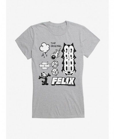 Hot Sale Felix The Cat The Original Icons Girls T-Shirt $8.37 T-Shirts