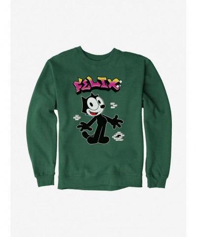 Limited-time Offer Felix The Cat Graffiti Art Brick Wall Sweatshirt $13.58 Sweatshirts