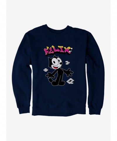 Limited-time Offer Felix The Cat Graffiti Art Brick Wall Sweatshirt $13.58 Sweatshirts