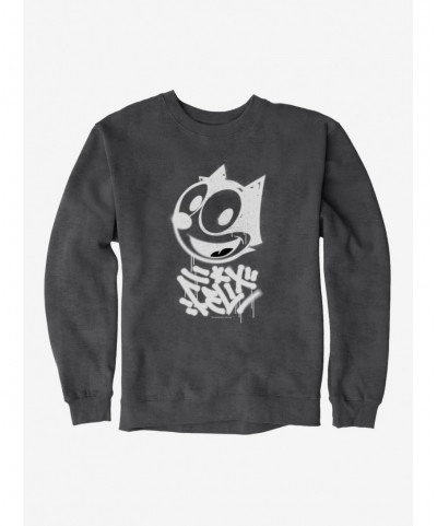 Flash Deal Felix The Cat Graffiti Art All Smiles Felix Sweatshirt $10.33 Sweatshirts