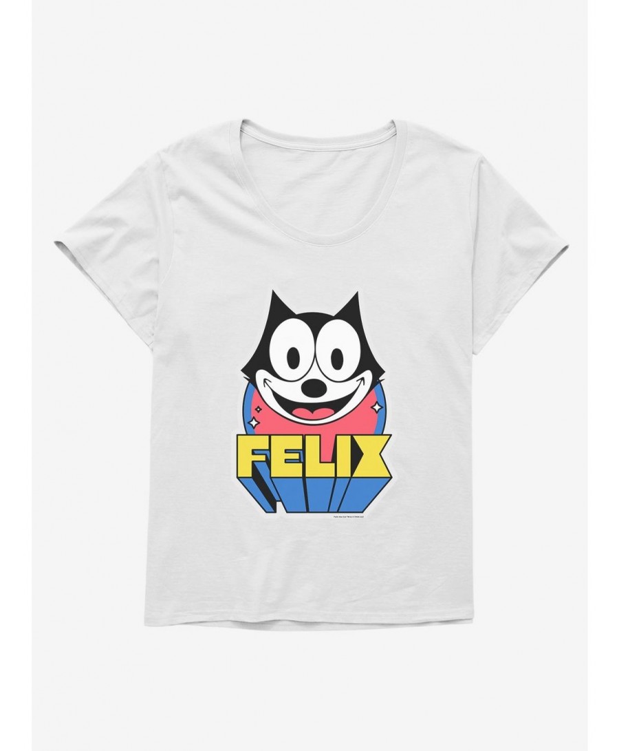 New Arrival Felix The Cat 3D Block Text Girls T-Shirt Plus Size $11.33 T-Shirts