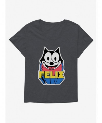 New Arrival Felix The Cat 3D Block Text Girls T-Shirt Plus Size $11.33 T-Shirts