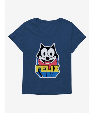 New Arrival Felix The Cat 3D Block Text Girls T-Shirt Plus Size $11.33 T-Shirts