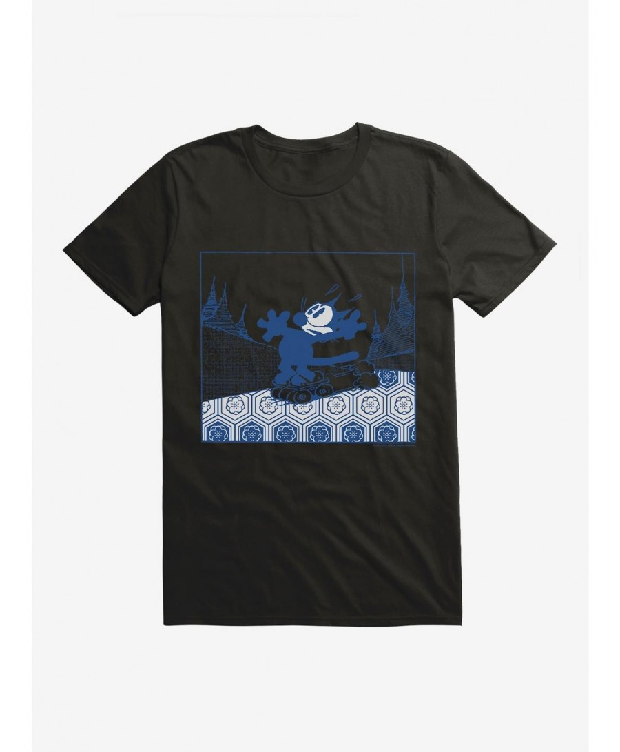 Pre-sale Discount Felix The Cat Skateboarding T-Shirt $6.88 T-Shirts