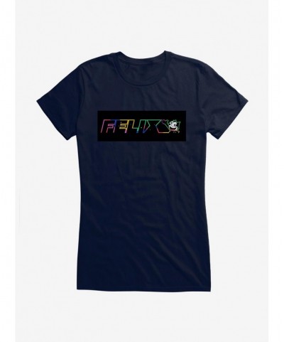 Trendy Felix The Cat Neon Space Girls T-Shirt $7.57 T-Shirts