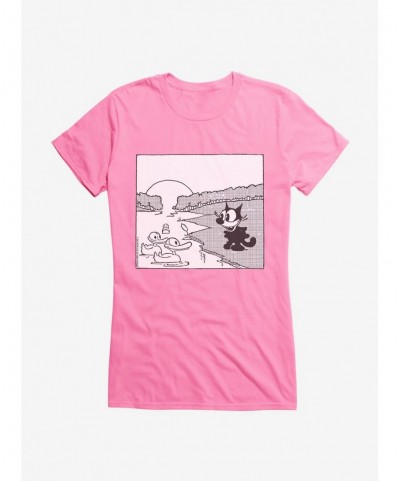 Discount Sale Felix The Cat Feeding The Ducks Girls T-Shirt $6.97 T-Shirts