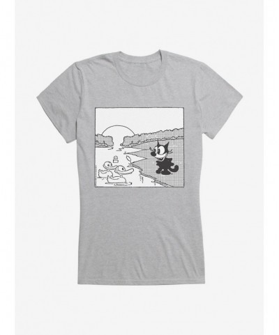 Discount Sale Felix The Cat Feeding The Ducks Girls T-Shirt $6.97 T-Shirts