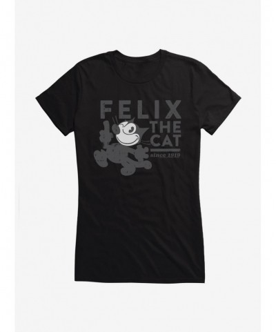 Big Sale Felix The Cat Distressed Logo Girls T-Shirt $8.37 T-Shirts