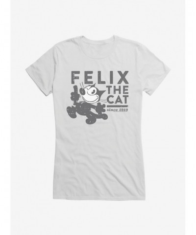 Big Sale Felix The Cat Distressed Logo Girls T-Shirt $8.37 T-Shirts