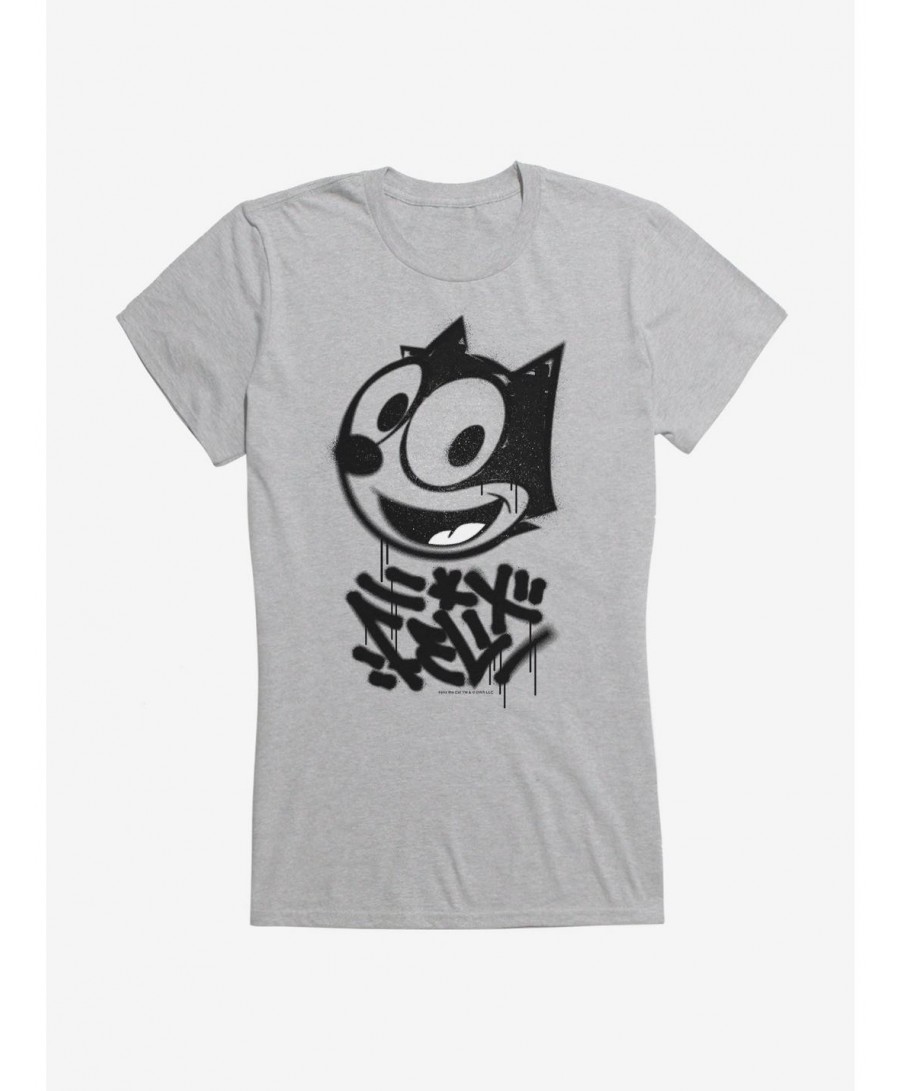 New Arrival Felix The Cat Graffiti Art All Smiles Felix Girls T-Shirt $9.76 T-Shirts