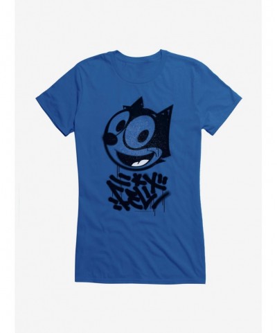 New Arrival Felix The Cat Graffiti Art All Smiles Felix Girls T-Shirt $9.76 T-Shirts