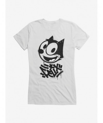 New Arrival Felix The Cat Graffiti Art All Smiles Felix Girls T-Shirt $9.76 T-Shirts