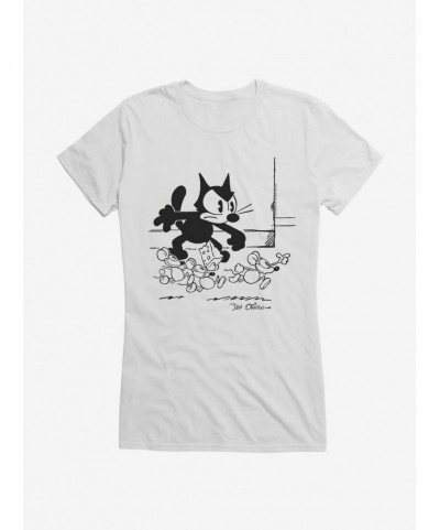 Seasonal Sale Felix The Cat Don't Take The Cheese Girls T-Shirt $8.57 T-Shirts