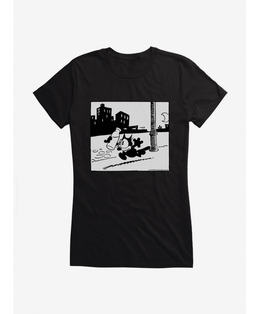 Low Price Felix The Cat Got The Milk Girls T-Shirt $7.57 T-Shirts