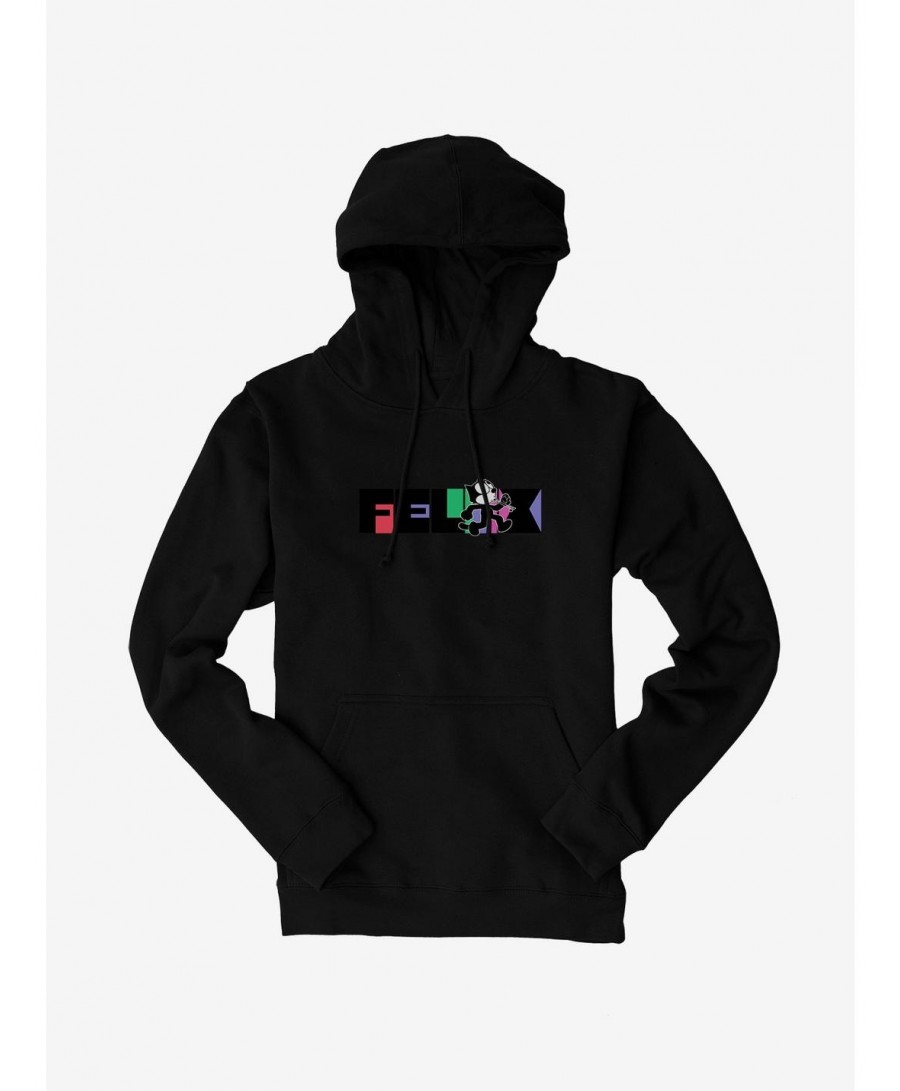 Best Deal Felix The Cat Whistling And Walking Block Text Hoodie $15.09 Hoodies