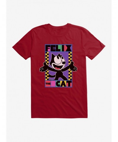 Clearance Felix The Cat 90s Checkers Graphic T-Shirt $8.99 T-Shirts