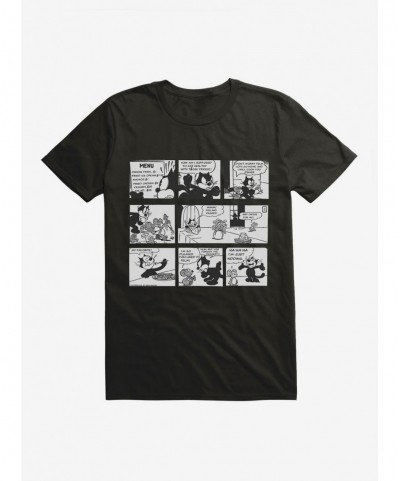 Low Price Felix The Cat What's On The Menu Comic Strip T-Shirt $5.93 T-Shirts