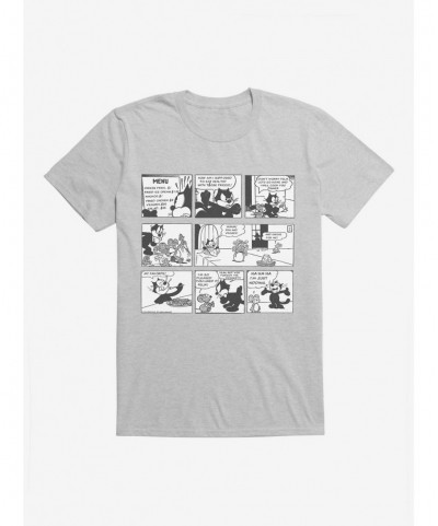 Low Price Felix The Cat What's On The Menu Comic Strip T-Shirt $5.93 T-Shirts