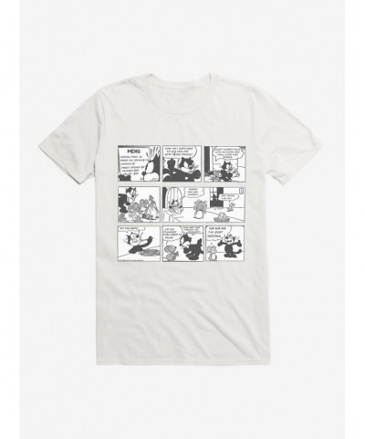 Low Price Felix The Cat What's On The Menu Comic Strip T-Shirt $5.93 T-Shirts