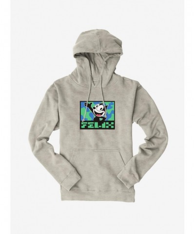 Bestselling Felix The Cat Pixilated Felix Text Hoodie $16.52 Hoodies