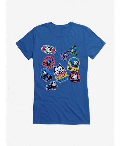 Cheap Sale Felix The Cat Sticker Collection Girls T-Shirt $7.97 T-Shirts