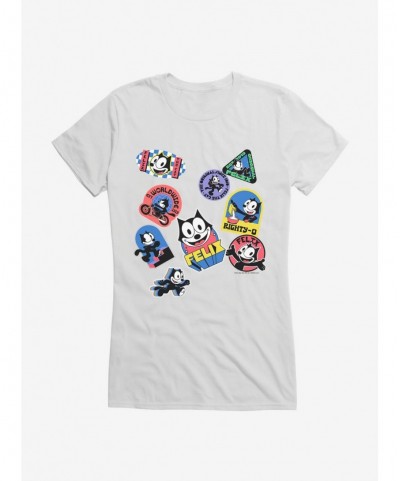 Cheap Sale Felix The Cat Sticker Collection Girls T-Shirt $7.97 T-Shirts