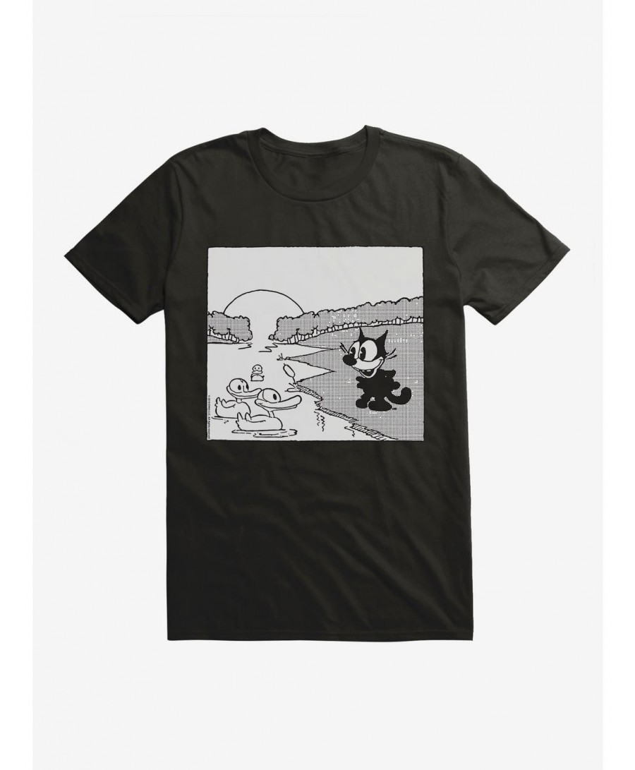 Seasonal Sale Felix The Cat Feeding The Ducks T-Shirt $8.41 T-Shirts