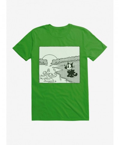 Seasonal Sale Felix The Cat Feeding The Ducks T-Shirt $8.41 T-Shirts