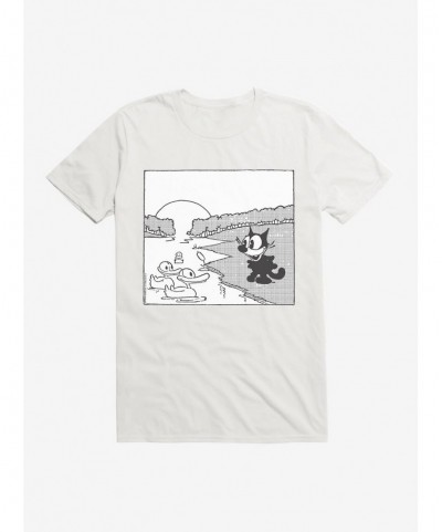 Seasonal Sale Felix The Cat Feeding The Ducks T-Shirt $8.41 T-Shirts