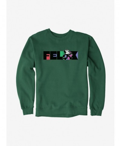 Fashion Felix The Cat Whistling And Walking Block Text Sweatshirt $14.76 Sweatshirts