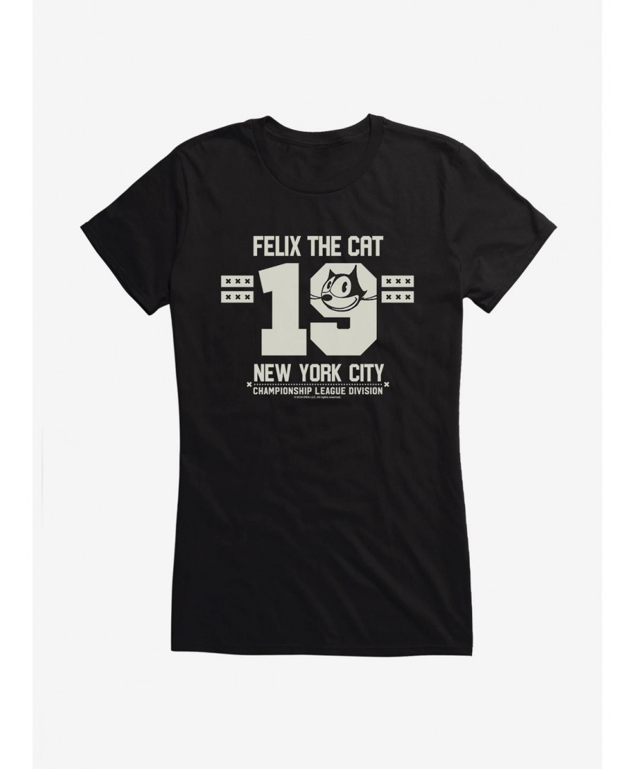 Best Deal Felix The Cat NYC Championship League Division Girls T-Shirt $8.76 T-Shirts