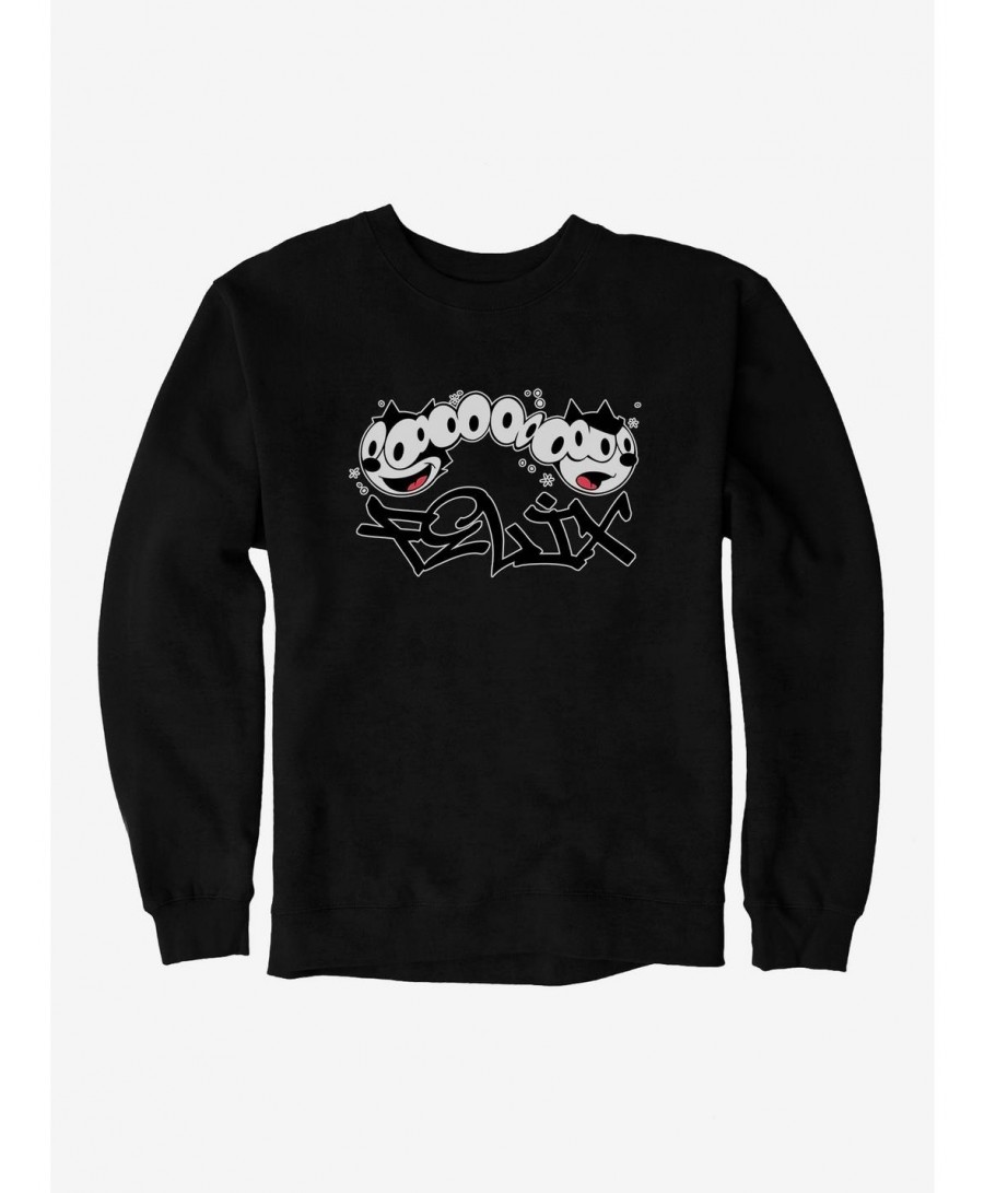 Low Price Felix The Cat Split Personality Graffiti Art Sweatshirt $13.28 Sweatshirts