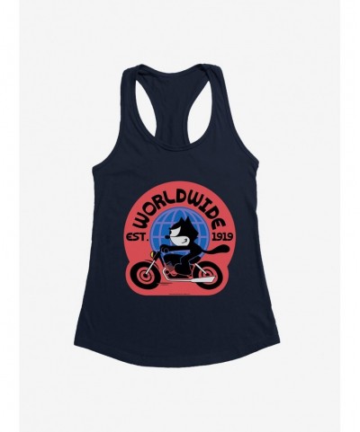 Festival Price Felix The Cat Worldwide Motorcycle Felix Girls Tank $8.37 Tanks