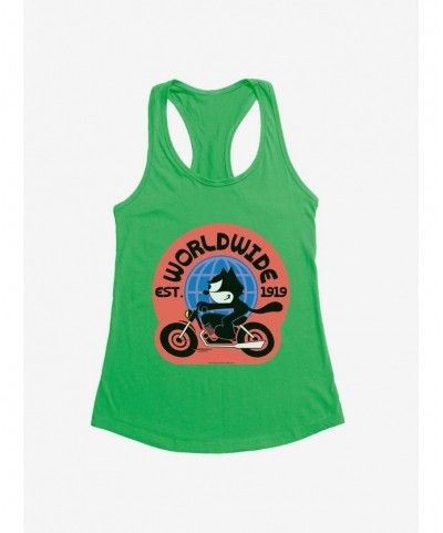 Festival Price Felix The Cat Worldwide Motorcycle Felix Girls Tank $8.37 Tanks